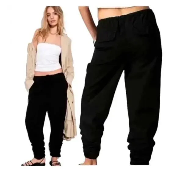 Free People New Light Parachute Pants Black Size Large NWT - Picture 11 of 13